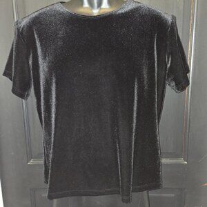 Paul Harris Design Black Velvet Short Sleeve Tee size Large